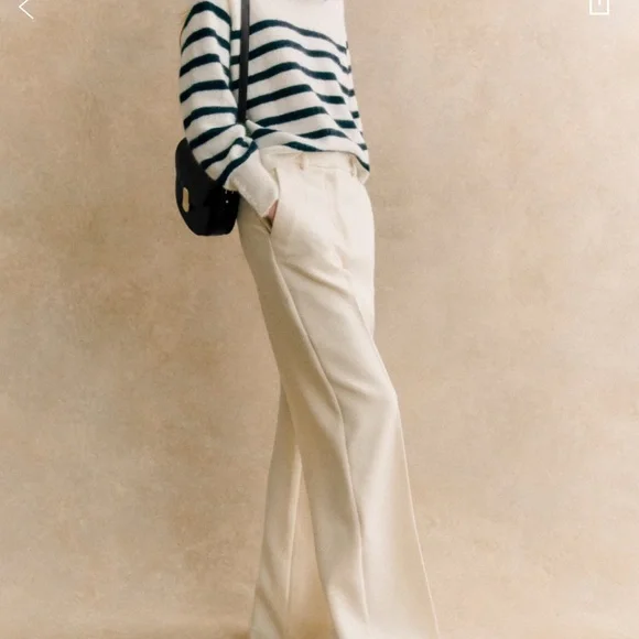 Sézane ecru and navy baby mohair Louise Jumper in XL - Picture 2 of 8